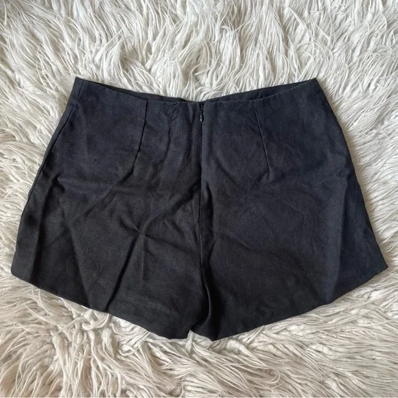 FAITHFULL the Brand Lila Black High Rise Woven Linen Shorts Size Medium